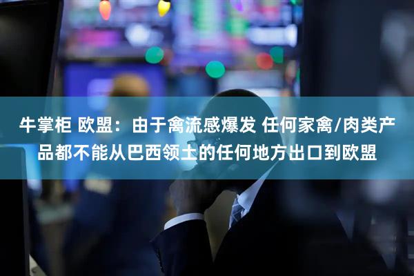 牛掌柜 欧盟：由于禽流感爆发 任何家禽/肉类产品都不能从巴西领土的任何地方出口到欧盟